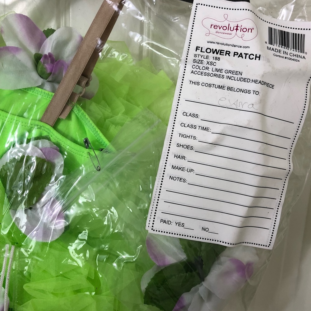 Revolution Dance Lime Green Costume Flower Patch - Picture 6 of 6